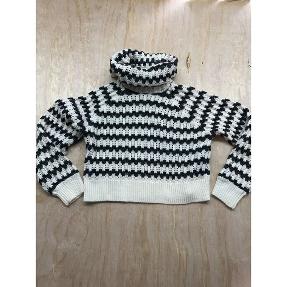 John + Jenn Chunky Striped Cowl Neck Knit Sweater Size Extra Small - Picture 1 of 6